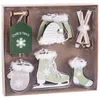 Image de Set10 Ornements suspendus en bois Mint 20 x 21 cm