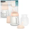 Image de Suavinex, Pack Biberon Anti Colique Zero Zero Spécial Allaitement. Biberon 180 ml avec Tétine à Débit Adaptable + Rechange Tétine à Débit Adaptable + Rechange Poche Anti Colique, pour Bébés +0 Mois