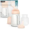 Image de Suavinex, Pack Biberon Zerø.Zerø Débit Moyen. Anti Colique 270 ml avec Tétine, Poche Silicone de Rechange
