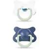 Image de Suavinex, Set de 2 Sucettes Phosphorescentes. Sucettes Symétriques en Silicone. Night&Day. Sucette -2-4 Mois, Baleine Bleu, 2 Unités