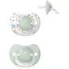 Image de Suavinex Lot 2 Sucettes pour Bébé 6/18 Mois Tétine Symétrique SX Pro en Silicone Tétine plus Plate et Flexible Réversible Respecte le Développement Buccodentaire Dreams Bleu