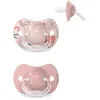 Image de Suavinex Lot 2 Sucettes pour Bébé 6/18 Mois Tétine Symétrique SX Pro en Silicone Tétine plus Plate et Flexible Réversible Respecte le Développement Buccodentaire Walk Nude