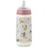 Image de Suavinex, Biberon 360 ml. Biberon avec Tétine Symétrique SX Pro en Silicone à Débit Rapide (L). Avec Valve Anti-Colique. Silicone Fin Ultra-Doux. Pour Bébés, +6 Mois. Walk Rose