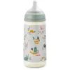 Image de Suavinex, Biberon 360 ml. Biberon avec Tétine Symétrique SX Pro en Silicone à Débit Rapide (L). Avec Valve Anti-Colique. Silicone Fin Ultra-Doux. Pour Bébés, +6 Mois. Walk Vert