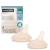 Image de Suavinex, Lot 2 Tetines pour Biberon Anti Colique Zero Zero. Débit Spécial Allaitement (A), Débit Adaptable, Spécifique Bébés Allaités s'Adapte à la Force de Succion du Bébé, en Silicone, +0 M, Light