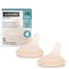 Image de Suavinex, Lot de 2 Tetines pour Biberon Anti Colique Zero Zero. Débit Lent (S), Débit Lent, Laisse Passer Peu de Liquide, Idéal Premiers Jours, Tétine pour Biberon Zero Zero, en Silicone, +0 M, Light