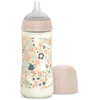 Image de Suavinex, Biberon 360 ml, Biberon avec Tétine Symétrique SX Pro en Silicone à Débit Rapide (L). Avec Valve Anti-Colique. Silicone Fin Ultra-Doux. Pour Bébés, +6 Mois, Wonderland Rose Floral