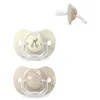 Image de Suavinex, Lot 2 Sucettes Bébés +18 Mois, Tétine Symétrique SX Pro en Silicone, plus Plate et Flexible, Réversible, Respecte le Développement Buccodentaire, Birdies Beige