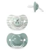 Image de Suavinex, Lot 2 Sucettes Bébés +18 Mois, Tétine Symétrique SX Pro en Silicone, plus Plate et Flexible, Réversible, Respecte le Développement Buccodentaire, Birdies Vert