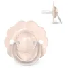 Image de Suavinex, Sucette Bébé 0/6 Mois et Nouveau-nés, Tétine Symétrique SX Pro en Silicone, Réversible, Plate et Flexible, Respecte le Développement Buccodentaire, Forme Ronde avec Anneau, Wonder Rose Uni