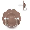 Image de Suavinex, Sucette Bébé 6/18 Mois, Tétine Symétrique SX Pro en Silicone, Réversible, Plate et Flexible, Respecte le Développement Buccodentaire, Forme Ronde avec Anneau, Wonder Rose Marron Uni