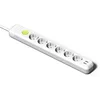 Image de FAMATEL   Multiprise 6 Prises + 2 Prises USB + Interrupteur | Câble de 1,5 m | avec TT | 16 A | 250 V | Blanc | Prise USB à Charge Rapide | Protection surtenue