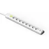 Image de FAMATEL Multiprise 8 Prises + 2 Prises USB + Interrupteur | Câble de 1,5 m | avec TT | 16 A | 250 V | Blanc | Prise USB de Charge Rapide | Protection Contre Les surtensions