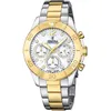 Image de Festina Montre Femme Analogique Acier Inoxydable 316L Multicolore - Quartz Chronographe - Verre minéral Haute résistance - Étanche 10 ATM F20604/1 - Boyfriend Collection