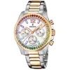 Image de Festina Montre Femme Analogique Acier Inoxydable 316L Argenté - Quartz Chronographe - Verre minéral Haute résistance - Étanche 10 ATM F20608/2 - Boyfriend Collection