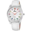 Image de LOTUS Montre Femme Analogique Cuir Blanc - Mouvement Quartz - Verre Minéral Haute résistance - Étanche 5 ATM - Élégante, Classique et Vintage 18899/1 - Trendy