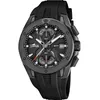 Image de LOTUS Montre Homme Analogique Caoutchouc Noir - Quartz - Chronographe - Calendrier - Verre Minéral Résistant - Étanche 10 ATM 18943/6 Vortex