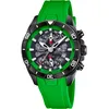 Image de LOTUS Montre Homme Analogique Caoutchouc Vert - Quartz - Chronographe - Calendrier - Verre Minéral Résistant - Étanche 10 ATM 18945/4 Vortex