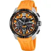 Image de LOTUS Montre Homme Analogique Caoutchouc Orange - Quartz - Chronographe - Calendrier - Verre Minéral Résistant - Étanche 10 ATM 18944/3 Vortex