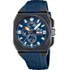 Image de LOTUS Montre Homme Analogique Caoutchouc Bleu - Mouvement Quartz - Chronographe - Calendrier - Verre Minéral Résistant - Étanche 10 ATM - 18976/3 Chrono