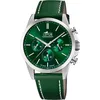 Image de LOTUS Montre Homme Analogique Cuir Vert - Mouvement Quartz - Chronographe - Verre Minéral Haute Résistance - Étanche 5 ATM Élégant 18990/3 Chrono