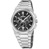 Image de Festina Swiss Made Montre Homme Analogique en Acier Inoxydable 316l Argenté | Quartz, Chronographe, Calendrier, Verre Saphir Résistant, Étanche 10 ATM F20059/4 Rive Collection