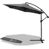 Image de vounot® Parasol déporté hexagonale 3M avec Manivelle Anti-Retour Parasol inclinable Toile 180 gr/m2 avec protection UV Hauteur 235cm 6 Baleines en acier Inclus housse de protection Gris