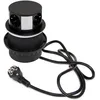 Image de Emuca - Multiconnecteur Vertikal Push diamètre 100mm, 3 Prises de Type Schuko, 1 USB Type A, 1 USB Type C, Acier et Plastique, Peint en Noir