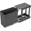 Image de Emuca - Poubelles de recyclage pour la cuisine, 1 x 30L, fixation inférieure et extraction automatique, Acier et Plastique, Gris antracite