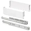 Image de Emuca - Tiroir extérieur Simplex 25kg hauteur 122mm, profondeur 490mm, acier, peint en blanc