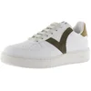 Image de Victoria Baskets Unisexe Madrid Effet Cuir & Pièces Colorées en Contraste & Bout Perforé 1258201 pour Adulte Kaki 36