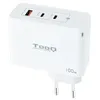 Image de TOOQ TQWC-GANQC2PD100W - Cargador de Pared GaN 2xUSB-C/PD + USB-A/QC 100W, Color Blanco