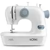 Image de Solac SW8221 Coton 12.2 - Machine à coudre, 12 points de suture, Enfilage facile, Bras libre, chargement vertical, Éclairage dans la zone de travail, avec et sans pédale, transportable, Blanc