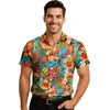 Image de FIESTAS GUIRCA | Chemise à Fleurs Hawaïenne (48-50/M) - Vêtements pour Fêtes d'Été et de Graduation - Idéal pour Célébrations Thématiques de Hawaï et Événements Tropicaux - Homme Adulte - Multicolore