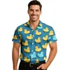 Image de FIESTAS GUIRCA Chemise Canards en Caoutchouc Bleu (48-50/M) - Accessoire de Costume pour Homme Adulte - Idéal pour Les fêtes d'été, Les remises de diplômes et Les célébrations hawaïennes - Bleu