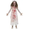 Image de FIESTAS GUIRCA Costume de mariée d'horreur sanglante pour fille de 7 à 9 ans | Avec bandeau avec voile et robe de mariée sanglante   Pour Halloween, carnaval, fêtes à thème