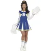 Image de FIESTAS GUIRCA | Costume de Animadora Teen (14-16 ans) - Robe de Cheerleader - Costumes Sportifs pour Halloween, Carnaval et Fêtes Déguisées - Idéal pour Ados - Bleu et Blanc