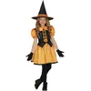 Image de FIESTAS GUIRCA Costume de Sorcière Citrouille à Paillettes - Petite Sorcière Orange avec Chapeau de Sorcière - Déguisement d'Halloween Fille 10-12 Ans