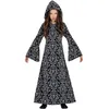 Image de FIESTAS GUIRCA Costume de sorcière mystique Chaperon noir Sorcière - Déguisement d'Halloween pour fille 5-6 Ans