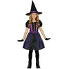 Image de FESTIVALS GUIRCA Costume de Sorcière Étoiles à Paillettes - Petite Sorcière Lila avec Chapeau de Sorcière - Déguisement d'Halloween Fille 3-4 Ans