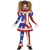 Image de FIESTAS GUIRCA Costume de clown américain maléfique des USA - Déguisement d'Halloween pour fille 7-9 ans