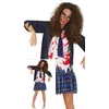 Image de FIESTAS GUIRCA | Costume de Estudiante Zombie (38-40/M) - Chemise, Veste, Cravate et Jupe - Costumes de Morts-Vivants pour Halloween, Carnaval et Fêtes Déguisées - Idéal pour Adultes - Bleu et Blanc