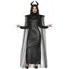 Image de FIESTAS GUIRCA Déguisement de Fée Maléfique - Robe Noire Elégante avec Cape et Cornes pour Femme Adulte Taille L 42-44
