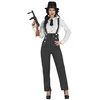 Image de FIESTAS GUIRCA | Costume de Gangster Femme (38-40/M) - Chemise, Cravate et Pantalon - Costumes Années 20 pour Halloween, Carnaval et Fêtes Déguisées - Idéal pour Adultes - Noir et Blanc