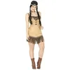 Image de FIESTAS GUIRCA | Costume India Miwok Adulte (38-40/M) - Robe et Bandeau - Déguisements d'Indienne, Native Américaine pour Halloween, Carnaval et Fêtes Déguisées - Femme - Beige et Marron