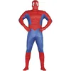 Image de FIESTAS GUIRCA | Costume Superhéroe Musclé Adulte (52-54/L) - T-shirt, Capuche, Ceinture et Pantalon - Costumes de Héros et Vilains pour Halloween, Carnaval et Fêtes Déguisées - Rouge et Bleu