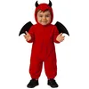 Image de FIESTAS GUIRCA | Costume de Petit Diable Bébé (18-24 Mois) - Ailes, Cagoule et Combinaison - Costumes d'Halloween, Diables et Démons pour Fêtes Costumées - Idéal pour Bébé - Rouge et Noir