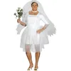 Image de FIESTAS GUIRCA | Costume de Mariée pour Homme (46-48/S) - Robe et Voile - Tenues de Mariage et Enterrement de Vie de Garçon pour Carnaval et Fêtes Costumées - Idéal pour Adultes - Blanc