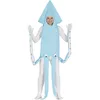 Image de FIESTAS GUIRCA | Costume Calamar Adulte - Tunique Capuche - Bleu 52-54 L | Ensemble Intégral Amusant | Tête Yeux 3D | Manches Tentacules À Pois | Polyester Léger | 52-54 L | Carnaval, Halloween