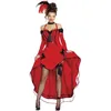 Image de FIESTAS GUIRCA | Costume Can-Can Vaquera pour Femme (42-44/L) - Robe et Manches - Costumes du Far West, Western et Cowboy pour Halloween, Carnaval et Fêtes Déguisées - Adulte - Rouge et Noir